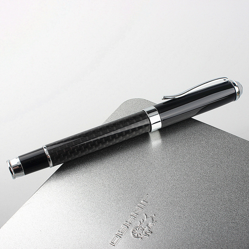 Πολυτελής ποιότητας μαύρη ίνα Επαγγελματικά στυλό Rollerball New School φοιτητική γραφική ύλη Προμήθειες στυλό μελάνι