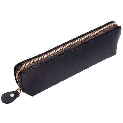 Retro marhabőr cipzáros tolltartó Nature valódi bőr tolltartó Írószer tartó tolltáska iskolai irodaszerek ajándék