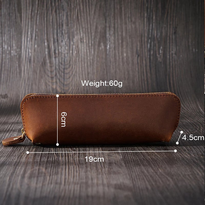 Retro marhabőr cipzáros tolltartó Nature valódi bőr tolltartó Írószer tartó tolltáska iskolai irodaszerek ajándék