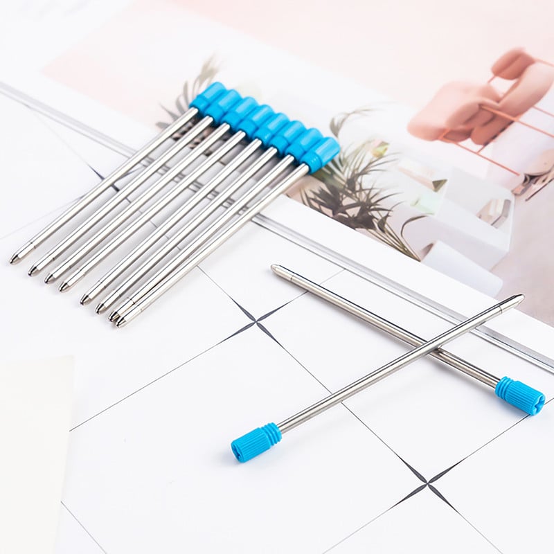 10PCS 70MM Crystal Pen Punjenje Kratko Punjenje 7CM Plavo Crna Metalna Pen Kemijska Pen Punjenje Školski pribor Uredski pribor