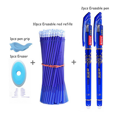 Haile Kawaii set tinte u boji Set izbrisljivih olovki s perivom drškom Kemijske olovke za ured Školski pribor Pismeni ispit Rezervni pribor