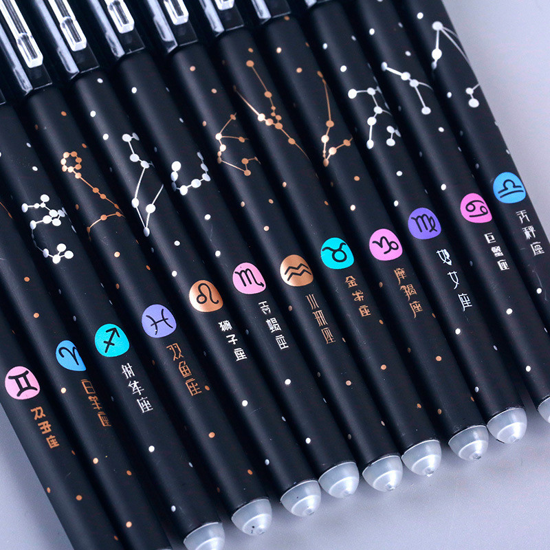 14 ks/sada mazateľných gélových pier Constellation, náhradná sada, školské kancelárske písacie potreby, čierno-modrý atrament, papiernictvo, darčeky