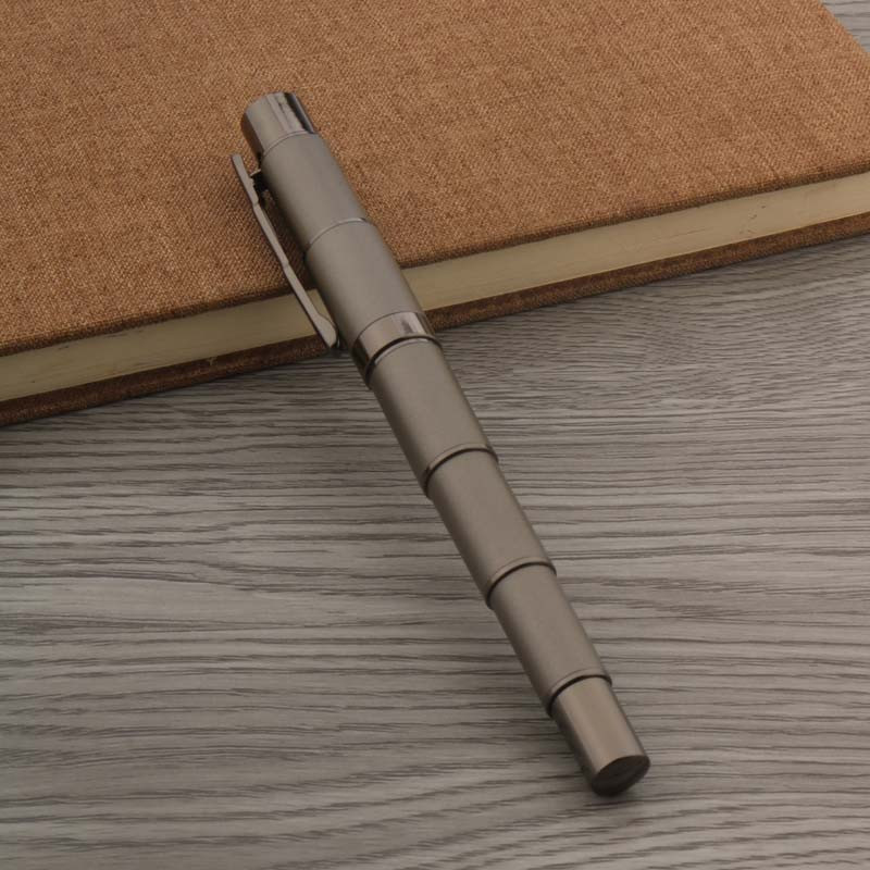 Pix cu bilă de afaceri, gri mată, pistol, metal gri, bambus, rechizite de birou pentru studenți, pix cu bilă rulant Nou