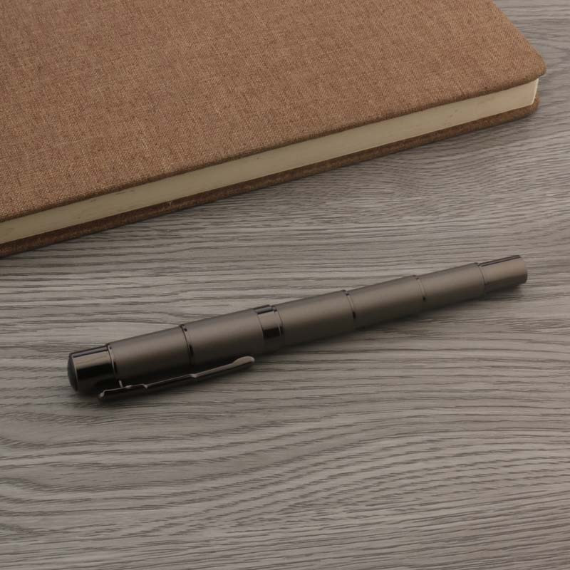 Pix cu bilă de afaceri, gri mată, pistol, metal gri, bambus, rechizite de birou pentru studenți, pix cu bilă rulant Nou
