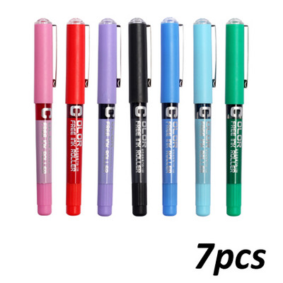 7 kom/lot 0,38 Igla ravna kemijska olovka tekućeg tipa vodena gel olovka Extra Fine Point Roller kemijska olovka s tekućom tintom