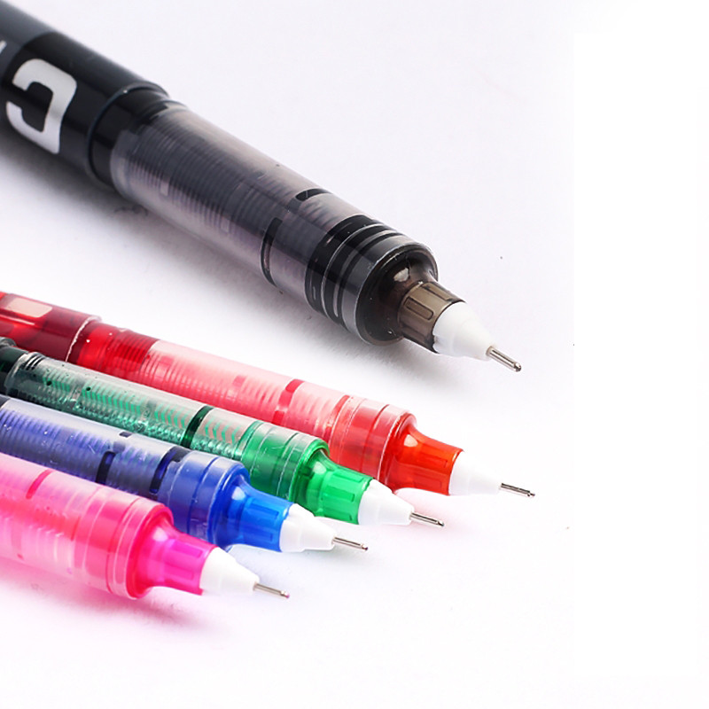 7 kom/lot 0,38 Igla ravna kemijska olovka tekućeg tipa vodena gel olovka Extra Fine Point Roller kemijska olovka s tekućom tintom