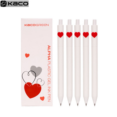 YOUPIN Kacogreen Kaco LOVE Gel Pen Sign Pen 0,5 mm pildspalva, melna tinte Lodīšu pildspalva, kodols, izturīga parakstīšanas pildspalva ABS plastmasas gluda tinte