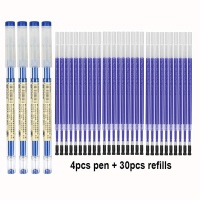 Gēla pildspalva 0,35 MM melna/zila/sarkana tintes uzpildes caurspīdīgs stienis roktura marķieru pildspalvām Skolas biroja parakstu rakstīšanai stacionāra
