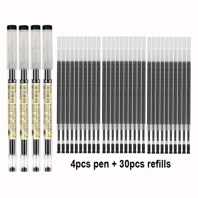 Gēla pildspalva 0,35 MM melna/zila/sarkana tintes uzpildes caurspīdīgs stienis roktura marķieru pildspalvām Skolas biroja parakstu rakstīšanai stacionāra