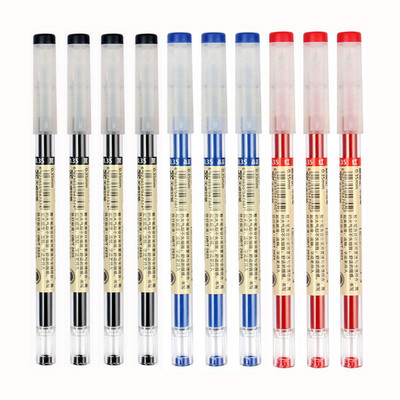 Gēla pildspalva 0,35 MM melna/zila/sarkana tintes uzpildes caurspīdīgs stienis roktura marķieru pildspalvām Skolas biroja parakstu rakstīšanai stacionāra