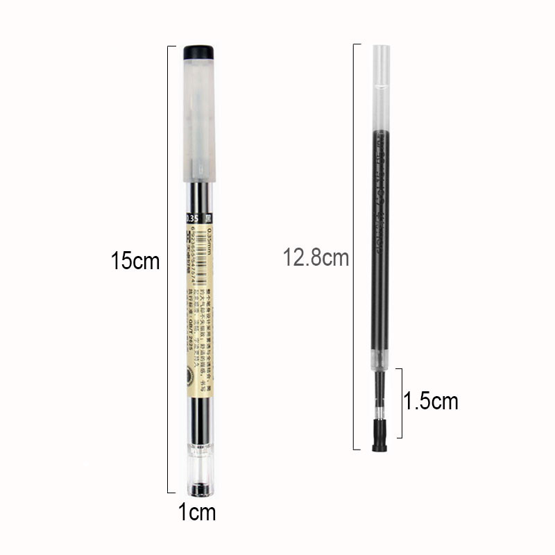 Gēla pildspalva 0,35 MM melna/zila/sarkana tintes uzpildes caurspīdīgs stienis roktura marķieru pildspalvām Skolas biroja parakstu rakstīšanai stacionāra