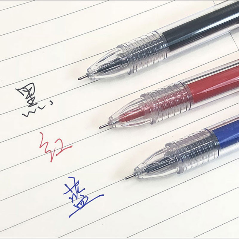 Gēla pildspalva 0,35 MM melna/zila/sarkana tintes uzpildes caurspīdīgs stienis roktura marķieru pildspalvām Skolas biroja parakstu rakstīšanai stacionāra