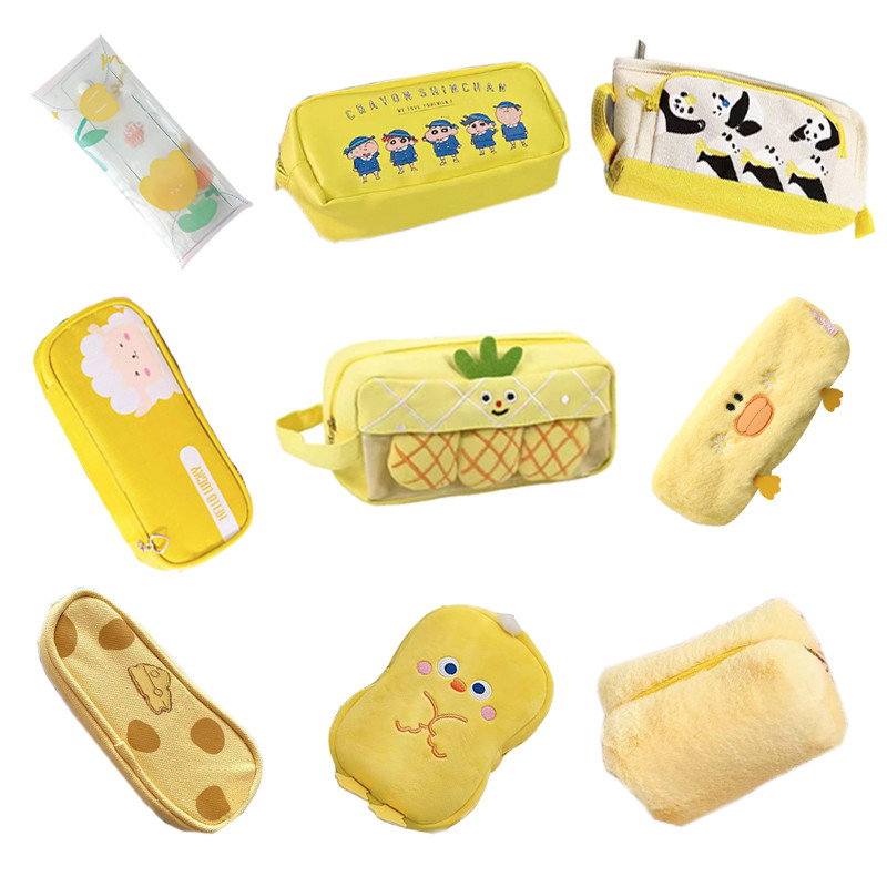 ŽUTA KOLEKCIJA Pernica Mekana slatka torba za olovke Crtani medvjed Kawaii Studentski pribor Školski pribor Torba za pohranu velikog kapaciteta