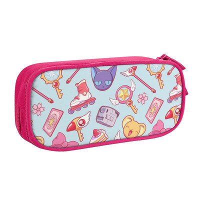 Kawaii Cardcaptor Sakura pliiatsiümbris tüdrukutele poistele, suur hoiuruum Anime Manga pliiatsikarbis koolitarvikud