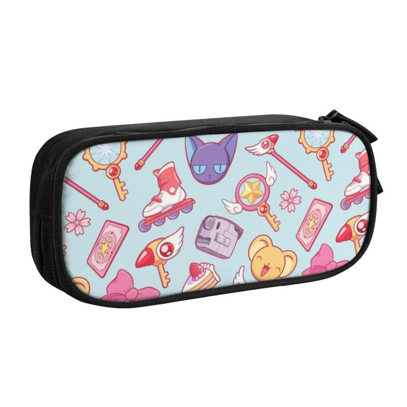 Kawaii Cardcaptor Sakura pliiatsiümbris tüdrukutele poistele, suur hoiuruum Anime Manga pliiatsikarbis koolitarvikud