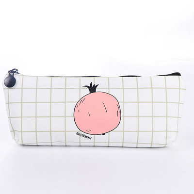 SQUMIDER Jednoduché plátené peračníky s jahodami a granátovým jablkom, veľká kapacita, kórejské kawaii puzdro na pero