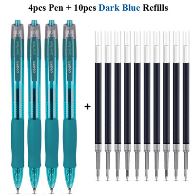 Deli gel olovke na uvlačenje, 0,5 mm Extra Fine Point Bullet Blue Refills, glatko pisanje, brzo sušenje, školski uredski poslovni pribor