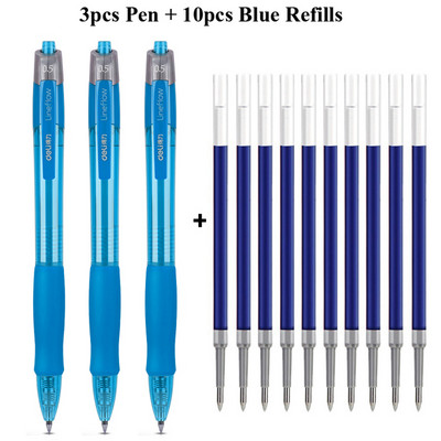 Deli gel olovke na uvlačenje, 0,5 mm Extra Fine Point Bullet Blue Refills, glatko pisanje, brzo sušenje, školski uredski poslovni pribor