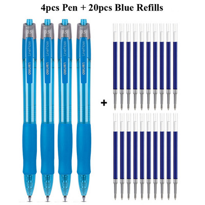 Deli gel olovke na uvlačenje, 0,5 mm Extra Fine Point Bullet Blue Refills, glatko pisanje, brzo sušenje, školski uredski poslovni pribor