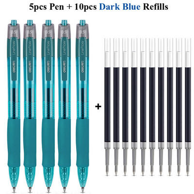 Deli gel olovke na uvlačenje, 0,5 mm Extra Fine Point Bullet Blue Refills, glatko pisanje, brzo sušenje, školski uredski poslovni pribor