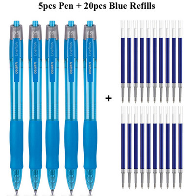 Deli gel olovke na uvlačenje, 0,5 mm Extra Fine Point Bullet Blue Refills, glatko pisanje, brzo sušenje, školski uredski poslovni pribor