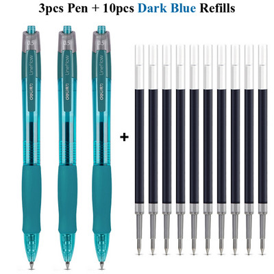 Deli gel olovke na uvlačenje, 0,5 mm Extra Fine Point Bullet Blue Refills, glatko pisanje, brzo sušenje, školski uredski poslovni pribor