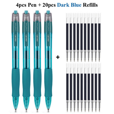 Deli gel olovke na uvlačenje, 0,5 mm Extra Fine Point Bullet Blue Refills, glatko pisanje, brzo sušenje, školski uredski poslovni pribor