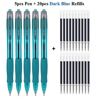 Deli gel olovke na uvlačenje, 0,5 mm Extra Fine Point Bullet Blue Refills, glatko pisanje, brzo sušenje, školski uredski poslovni pribor