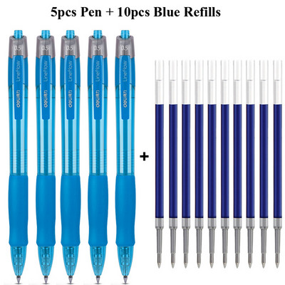 Deli gel olovke na uvlačenje, 0,5 mm Extra Fine Point Bullet Blue Refills, glatko pisanje, brzo sušenje, školski uredski poslovni pribor