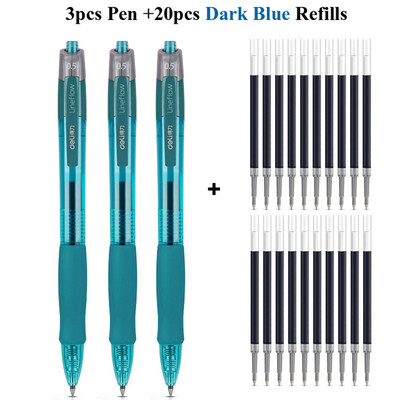 Deli gel olovke na uvlačenje, 0,5 mm Extra Fine Point Bullet Blue Refills, glatko pisanje, brzo sušenje, školski uredski poslovni pribor