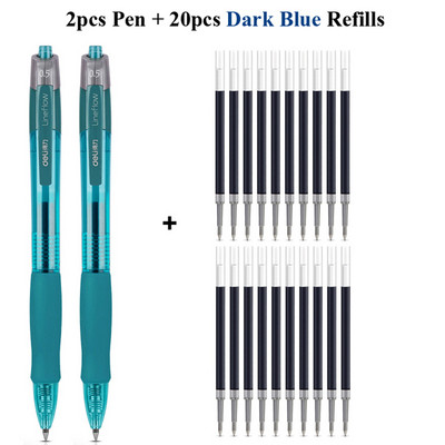 Deli gel olovke na uvlačenje, 0,5 mm Extra Fine Point Bullet Blue Refills, glatko pisanje, brzo sušenje, školski uredski poslovni pribor