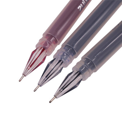 6 gab/komplekts 0,38mm liela ietilpība tintes dimanta uzgalis gēla pildspalva melna/zila/sarkana uzpildīšanas eksāmena parakstīšana rakstīšana skolas biroja piederumi