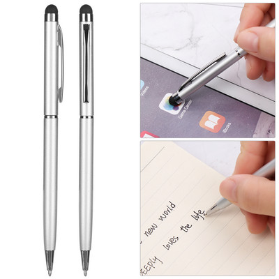 1 PC 0,7 mm melna divējāda lietojuma Stylus Touch Capacitive Pen Mobilā tālruņa universāla skārienekrāna pildspalva iPhone iPad lodīšu pildspalvai