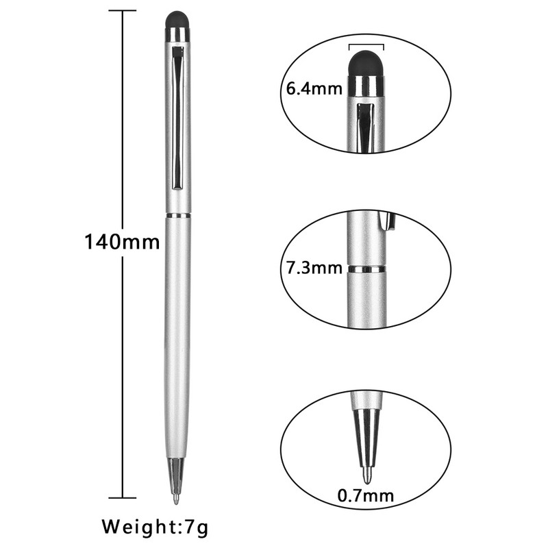 1 vnt. 0,7 mm juodas dvejopo naudojimo rašiklis „Stylus Touch Capacitive Pen“ mobilusis telefonas universalus jutiklinio ekrano rašiklis, skirtas „iPhone iPad“ rutuliniam rašikliui
