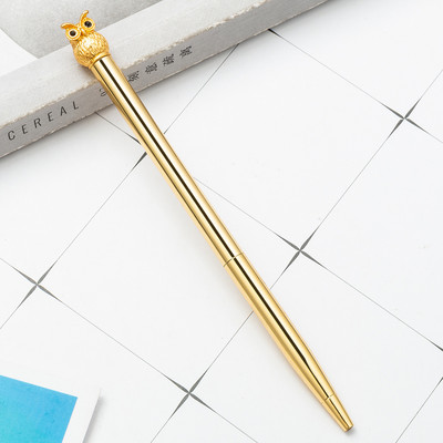 1 τεμάχια Lytwtw's Ballpoint Στυλό Κουκουβάγια Love Crystal Wedding Metal Χάλκινο στυλό Σχολικά είδη γραφείου