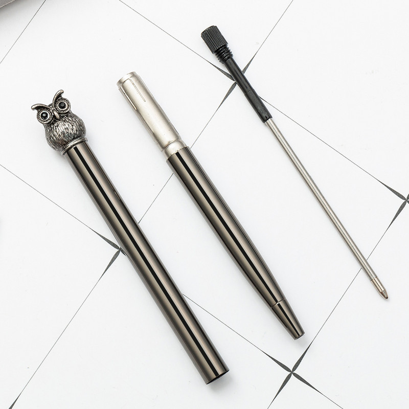 1 τεμάχια Lytwtw's Ballpoint Στυλό Κουκουβάγια Love Crystal Wedding Metal Χάλκινο στυλό Σχολικά είδη γραφείου