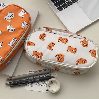 Mala tigrasta torba za olovke Vintage crtana torba za pisaći pribor velikog kapaciteta Višenamjenska torba za pohranu