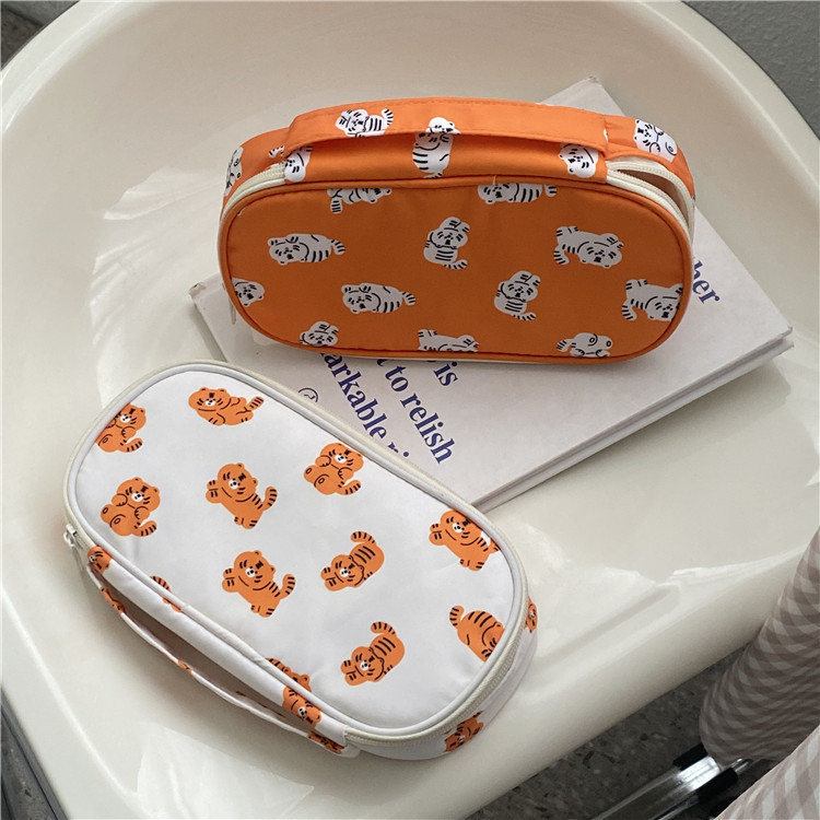Mala tigrasta torba za olovke Vintage crtana torba za pisaći pribor velikog kapaciteta Višenamjenska torba za pohranu