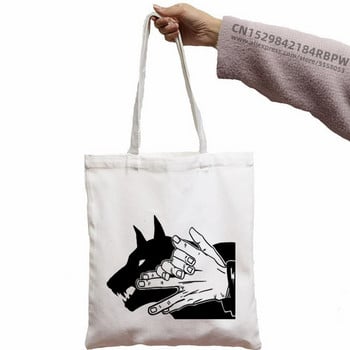 Sukuna Ryomen Μαύρες τσάντες Unisex Custom Jujutsu Kaisen Anime Canvas Tote Τσάντα καθημερινής χρήσης Επαναχρησιμοποιούμενη Travel Casual Τσάντα αγορών