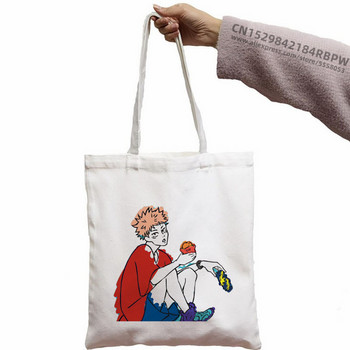 Sukuna Ryomen Μαύρες τσάντες Unisex Custom Jujutsu Kaisen Anime Canvas Tote Τσάντα καθημερινής χρήσης Επαναχρησιμοποιούμενη Travel Casual Τσάντα αγορών