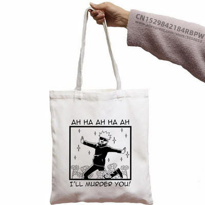 Sukuna Ryomen melnas unisex rokassomas pielāgotas Jujutsu Kaisen Anime kanvas soma Ikdienas lietošanai atkārtoti lietojama ceļojumu ikdienas iepirkumu soma