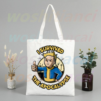 Fallout Game Vault Tec Shopper Τσάντες Τσάντα αγορών Τσάντα tote Τσάντα ώμου Τσάντες πάνινες Τσάντες μεγάλης χωρητικότητας Κολεγιακή τσάντα