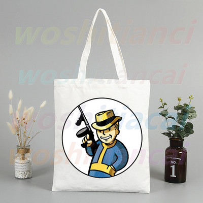 Fallout játék Vault Tec vásárlói táskák bevásárlótáska hordtáska válltáska vászontáskák nagy kapacitású egyetemi kézitáska