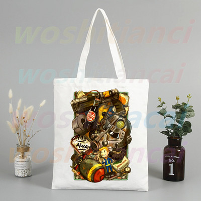 Fallout játék Vault Tec vásárlói táskák bevásárlótáska hordtáska válltáska vászontáskák nagy kapacitású egyetemi kézitáska