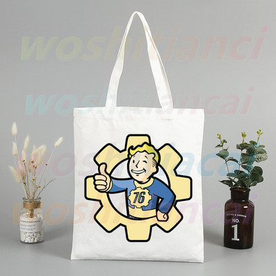 Fallout játék Vault Tec vásárlói táskák bevásárlótáska hordtáska válltáska vászontáskák nagy kapacitású egyetemi kézitáska