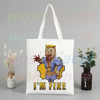 Fallout játék Vault Tec vásárlói táskák bevásárlótáska hordtáska válltáska vászontáskák nagy kapacitású egyetemi kézitáska