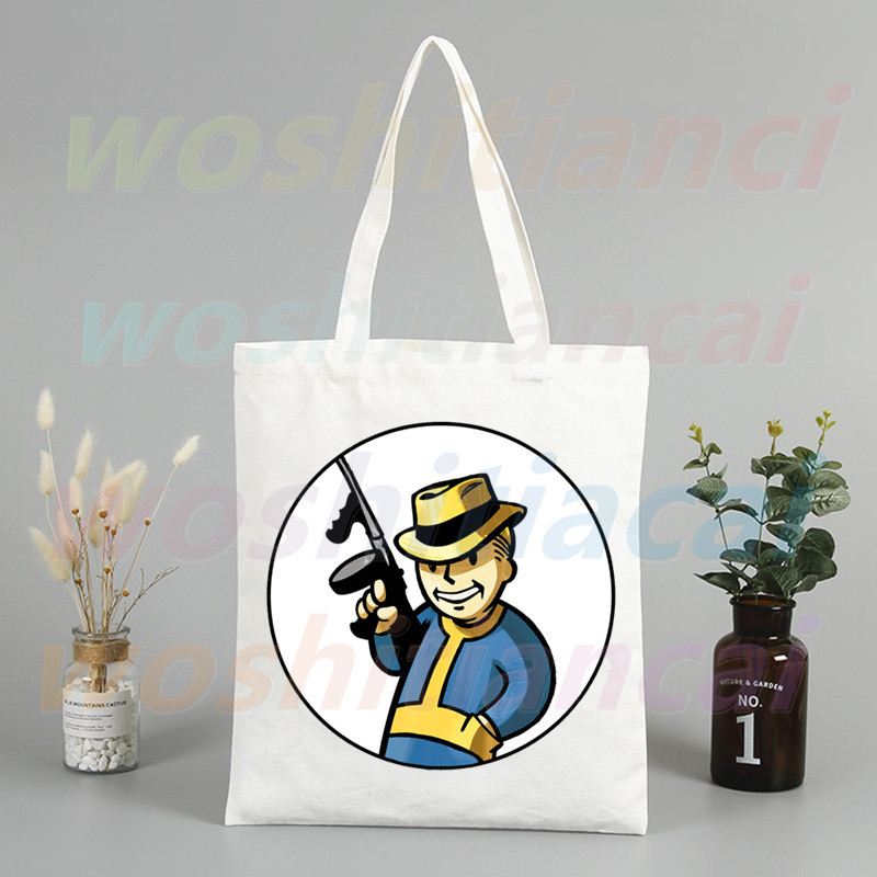 Fallout játék Vault Tec vásárlói táskák bevásárlótáska hordtáska válltáska vászontáskák nagy kapacitású egyetemi kézitáska