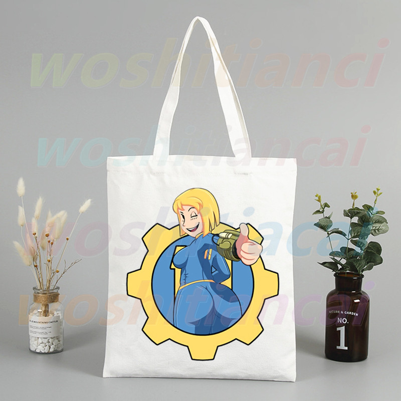 Fallout játék Vault Tec vásárlói táskák bevásárlótáska hordtáska válltáska vászontáskák nagy kapacitású egyetemi kézitáska