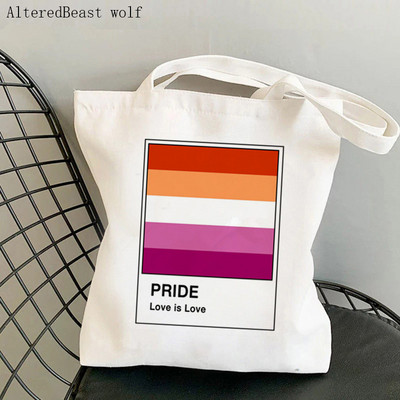 Ženska torba za kupovinu Pride Flag Printed Kawaii torba Harajuku Shopping platnena torba za kupovinu torba za djevojke Ženska torba na rame