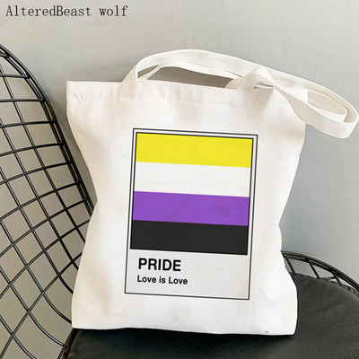 Ženska torba za kupovinu Pride Flag Printed Kawaii torba Harajuku Shopping platnena torba za kupovinu torba za djevojke Ženska torba na rame
